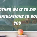 Congratulations to Both of You