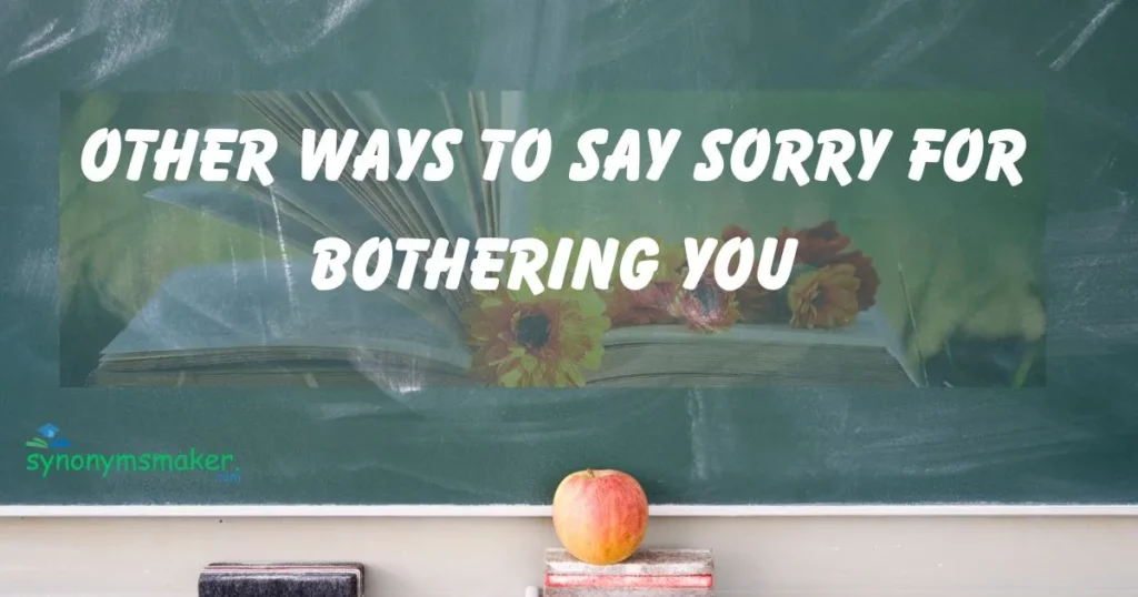 Sorry for Bothering You