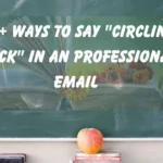 "Circling back"